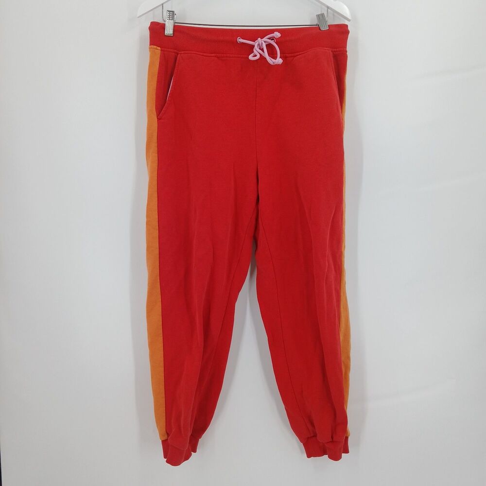 Lego Logo Red Fleece Sweatpants Joggers Unisex Size Large